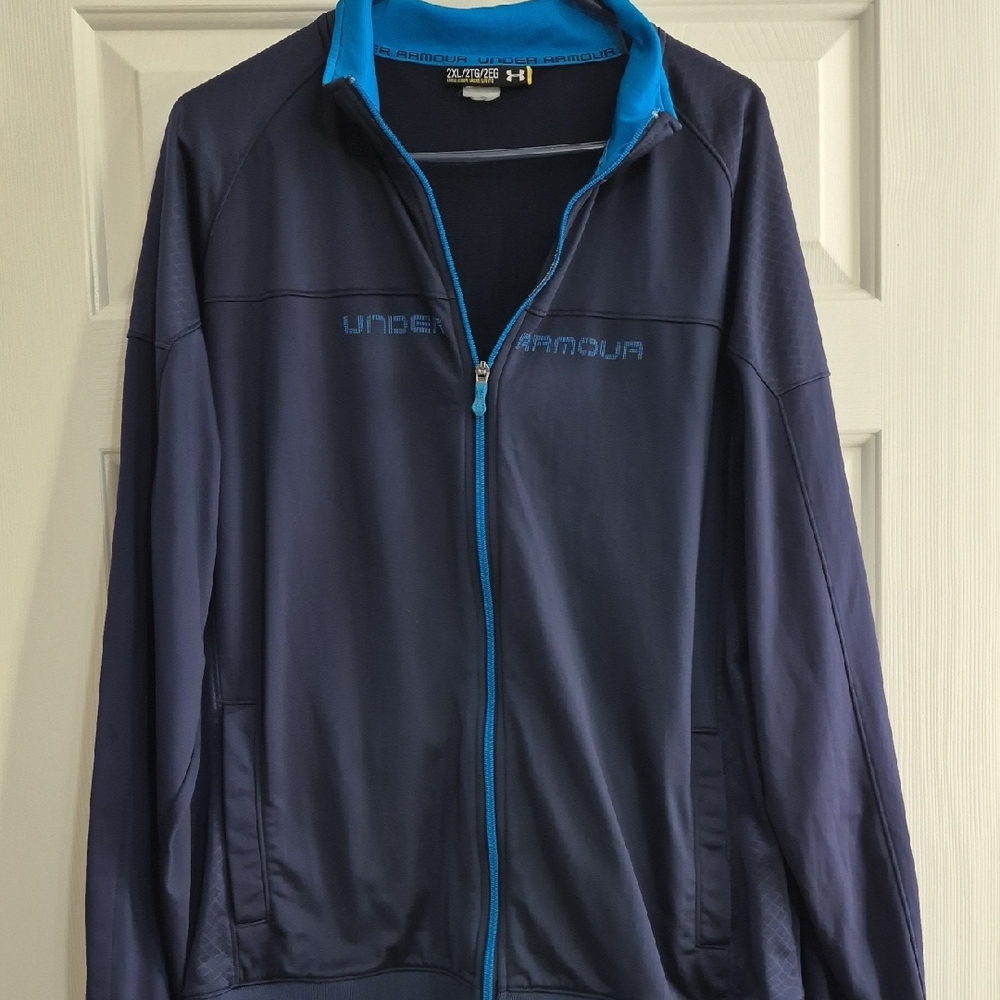 Under Armour Performance Jacket  Blue All Season Gear Men's 2XL Full Zip